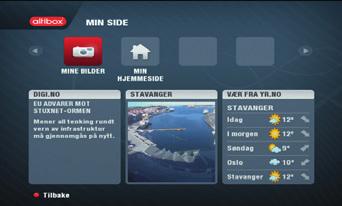 Min side se dine bilder på TV Min side ligger som en egen knapp under Tjenester på TV-portalen. Du markerer knappen og trykker OK på fjernkontrollen for å aktivere tjenesten.