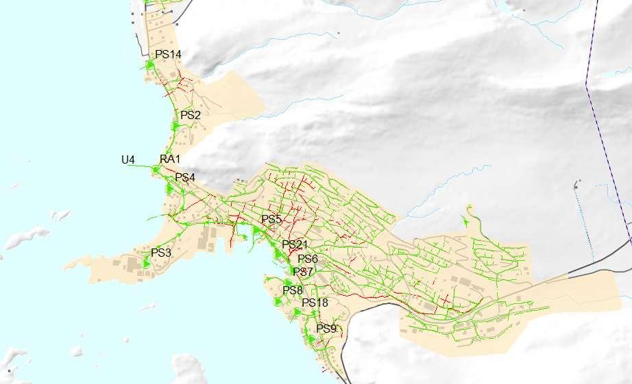 HOVUDPLAN AVLØP 2019-2029, UTKAST 42 6.4. Ulsteinvik Figur 15 Reinsedistrikt Ulsteinvik.