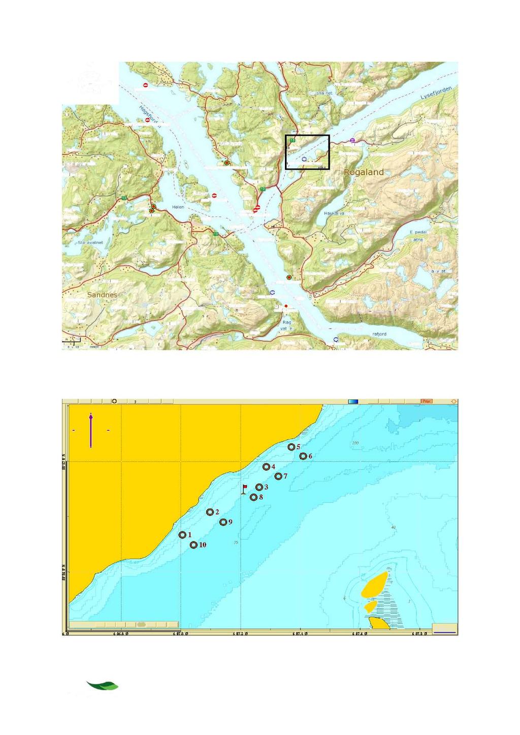 Figur 2-1. Oversiktskart over deler av Høgsfjorden og Lysefjorden, samt Frafjor d, Rogaland.