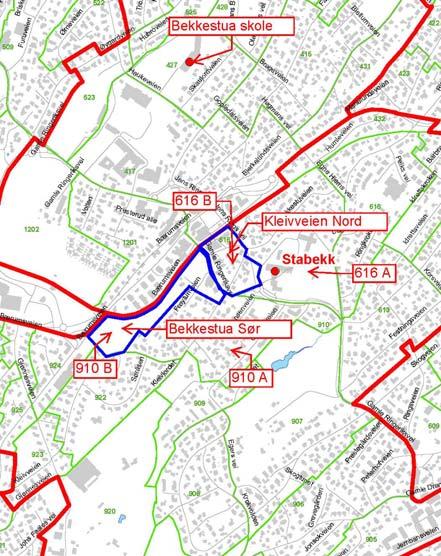 er etablert. Realisering av boligprosjekter i inntaksområdet til Stabekk skole må avvente etableringen av Ballerud skole.