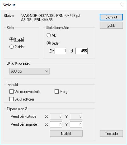 3.8.1.1 Tilpass utskrift av side 2 Enkelte skrivere justerer innholdet på for- og bakside noe ulikt.