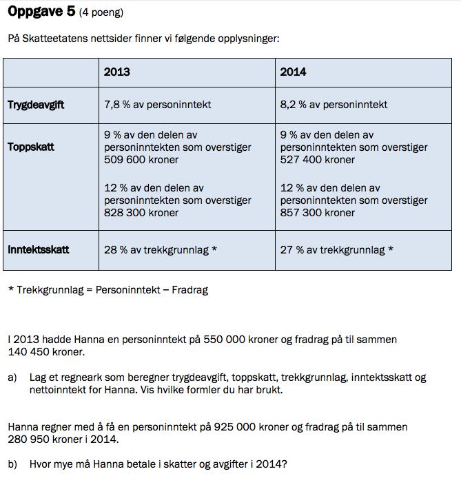 LØNN OG SKATT (Eksempeloppgavesett vår 2015, del 2) LØSNING: FASITEN KOMMER