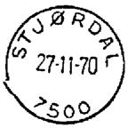 Stempel nr. 10 Type: I22 Utsendt?? To like stempler utsendt Registrert brukt fra 5.4.63 TK til 26.2.71 GV Stempel nr.