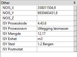 Legg til koder ved bruk av prosessdatabasen for SVV og Bane NOR For å hente koder inn i Revit fra Plug-in kan brukerne kun bruke Drag-and-drop.