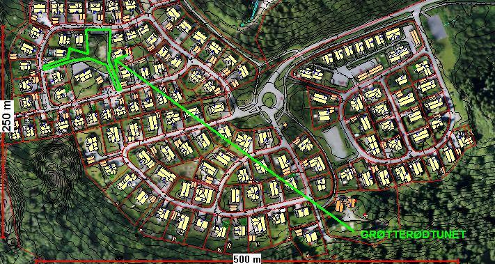 Gårdsbebyggelsen ble revet og et grendehus ble oppført og tatt i bruk i 1986. Stabilitet Området ligger inntil Veldre Naturminne som er en morenerygg på og på eksisterende byggetomt.