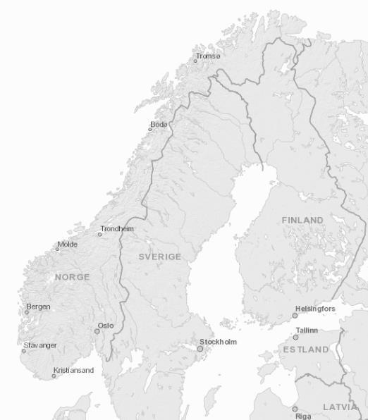 Figur 2-3 De mest sentrale flaskehalsene for det norske kraftsystemet i 2025 På Østlandet kan det oppstå flaskehals i nettet mellom Fåberg og Oslo.