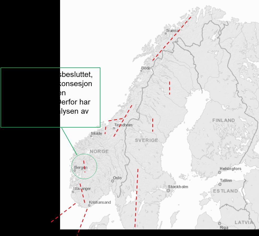 Vedlegg I: Nettforsterkinger Vi har forutsatt nettinvesteringer som er investeringsbesluttet eller under gjennomføring samt oppgradering av Aurland-Sogndal.