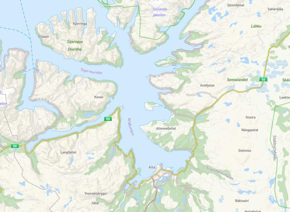 Alta kommune - bysentrum og distrikter Altneset Lerresfjord Kvalfjord Korsfjord Kviby