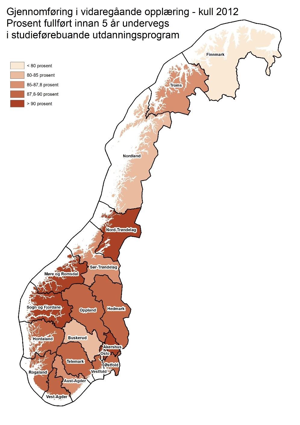 Kjelde: SSB-tabell 0994 Sogn og Fjordane Akershus Nord-Trøndelag Møre og Romsdal Oppland Vest-Agder Hedmark Rogaland Vestfold Telemark Østfold Noreg Hordaland Sør-Trøndelag Aust-Agder Oslo Troms