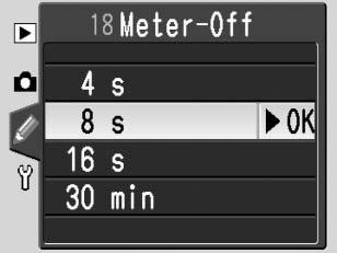 17: Monitor Off (Skjerm av) Velg hvor lenge skjermen skal være på når ingen operasjoner utføres. Standardinnstillingen er 20 sekunder.
