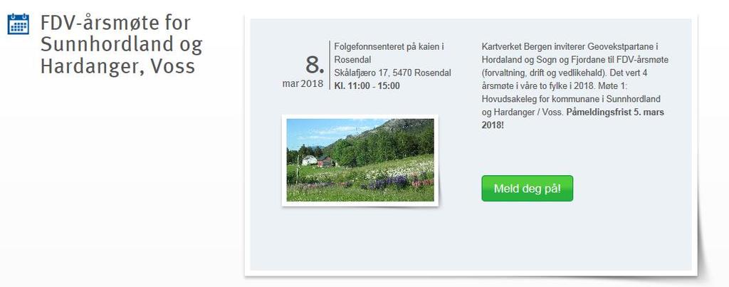ND/FDV årsmøter 8. mars i Rosendal: Sunnhordland og Hardanger/Voss 21.