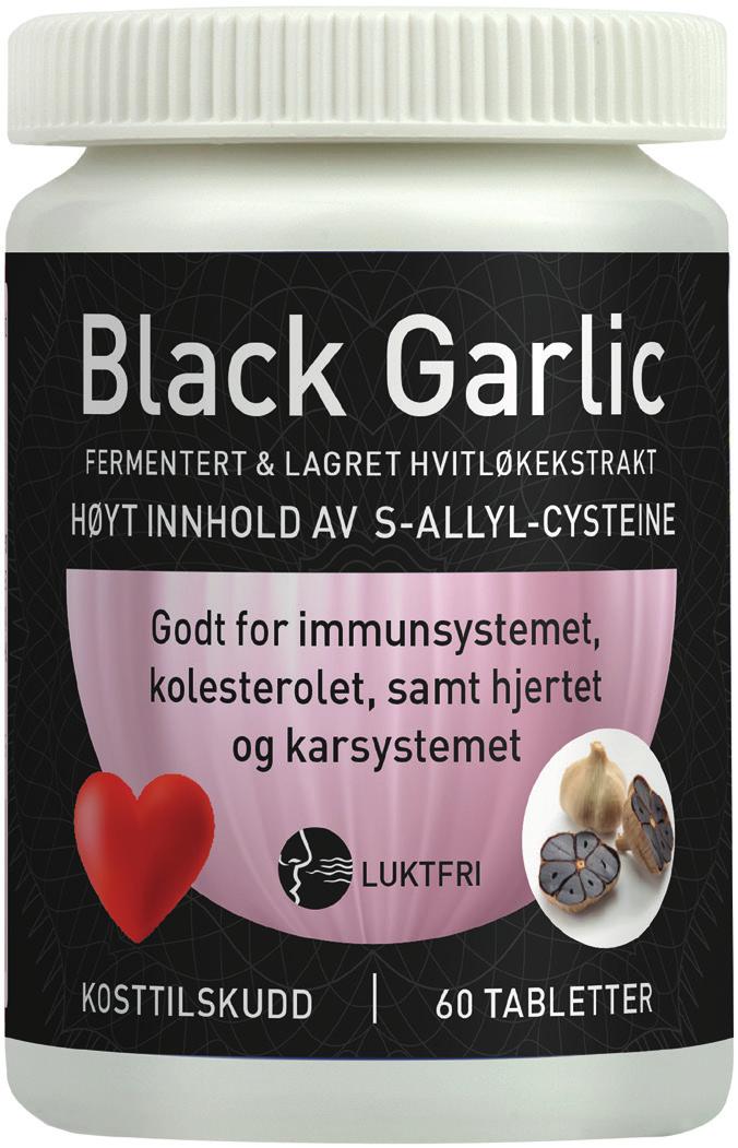 Aries Black Garlic FERMENTERT OG LAGRET HVITLØKSEKSTRAKT Godt for immunsystemet, kolesterolet, samt hjertet og karsystemet Aries Black Garlic et unikt kosttilskudd med fermentert og lagret hvitløk.