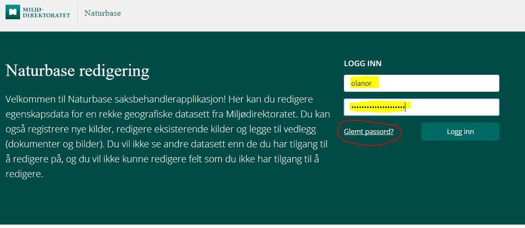 3. Innlogging Skriv inn ditt tildelte brukernavn og passord. Hvis du har glemt passordet, kan du klikke på "Glemt passord?" for å få tilsendt et nytt. Trykk deretter på «Logg inn».