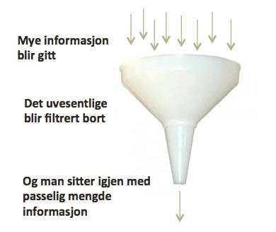 «Filtrering av stimuli» Personer med en typisk utviklet hjerne har evnen til å filtrere informasjonen som de får på en funksjonell måte.