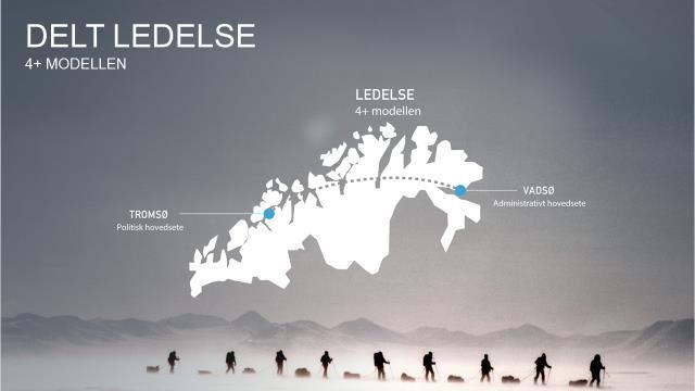6.5. Delt ledelse 4+modellen Finnmark har foreslått å dele toppledelsen mellom de to lokasjonene som i dag har ledelse Tromsø og Vadsø.