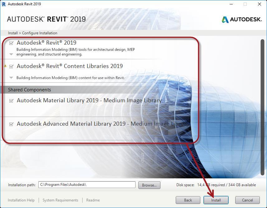 Nå starter en tidkrevende nedlasting og installasjon av Revit 2019.