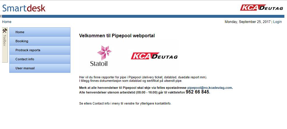 1. Om portalen Adresse for webportalen er http://pipepool.kcadeutag.no.