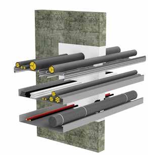 Tabell: 8 d Ø 195 mm Uten GPG 100 *FS EX 9 Brannklasse E 90 / EI 60 Betongvegg 100 mm. Stor kabelgjennomføring 700 x 700 mm.