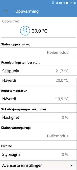 4.9. Varmeinnstillinger 4.9.1.