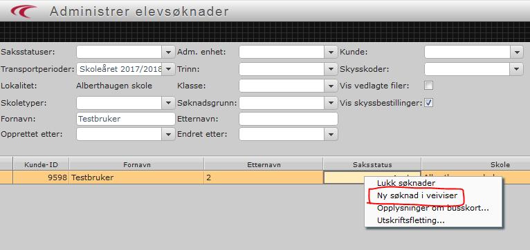 Disse er enklere å registrere ved å hente dem fram under fanen <administrer elevsøknader> i stedet for å bruke <søk