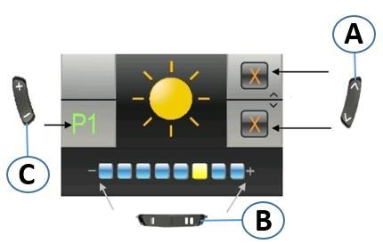 Du kan endre de følgende innstillinger. 2.9.2 Endre skjermens lysstyrke Symbolet for skjermens lysstyrke (se kapittel "Aktivere programmeringsmodus") vises i displayet.