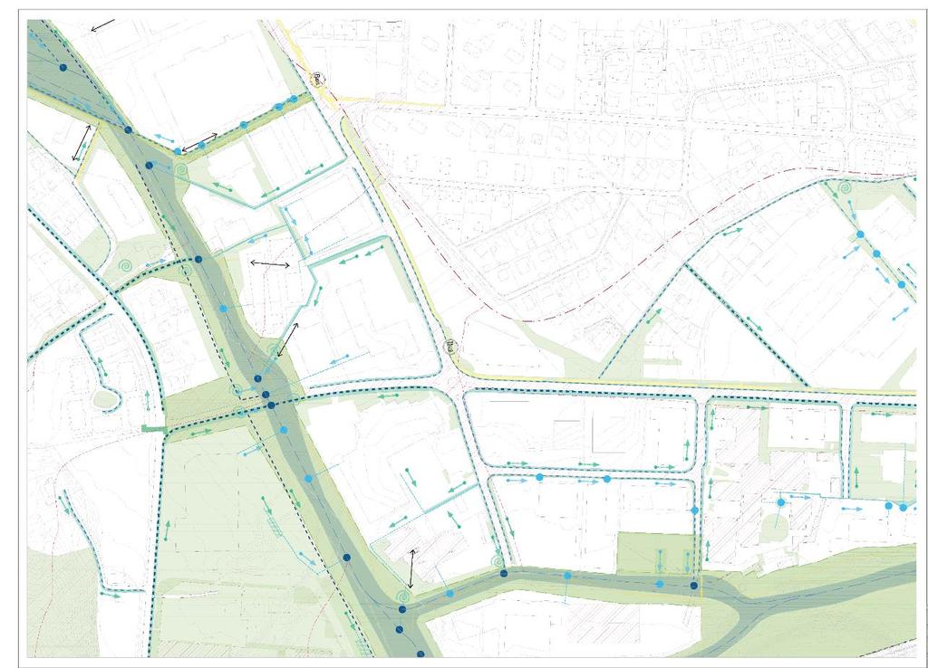 C- OVERVANNSHÅNDTERING Fig. Av overvannsløsning som viser etablering av vannveier på overflaten.