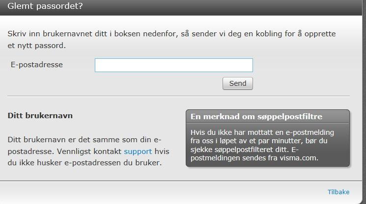 din på. Klikker du på «Glemt passordet?