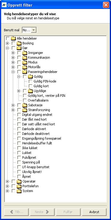 tilbake til originalfilteret. Velger du Rens filter får du alle logger.