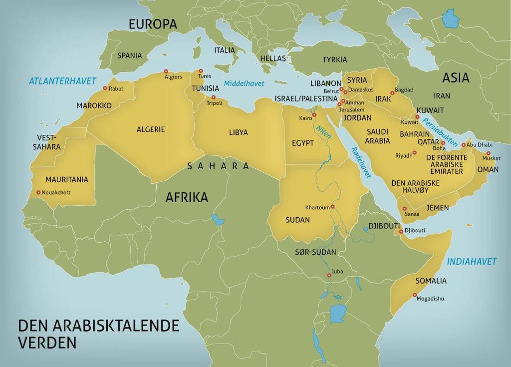 Den arabiskspråklige verden (Kart