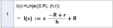 A(0, R ) O B ( h, r ) r Figur 1 Figur 2 ) Vis t linj gjennom A og B hr likning r R y x R h b) Bruk CAS til å vise t volumet V v den rett vkort kjegl er h V R Rr r 3 2 2 ( )