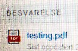 Utfordring: Kandidaten vet ikke hvilket dokument som er riktig versjon i sluttfasen. Løsning: Lagre dokumentet på nytt fra Word til PDF.