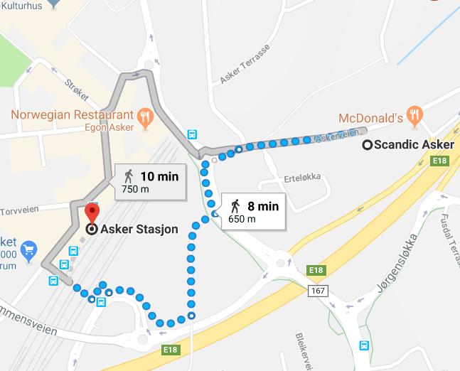 1. Transport for de som bor på Scandic Asker Generelt: Det er svært begrenset med parkeringsplasser på Holmen så vi oppfordrer alle til å bruke kollektiv transport som beskrevet under.