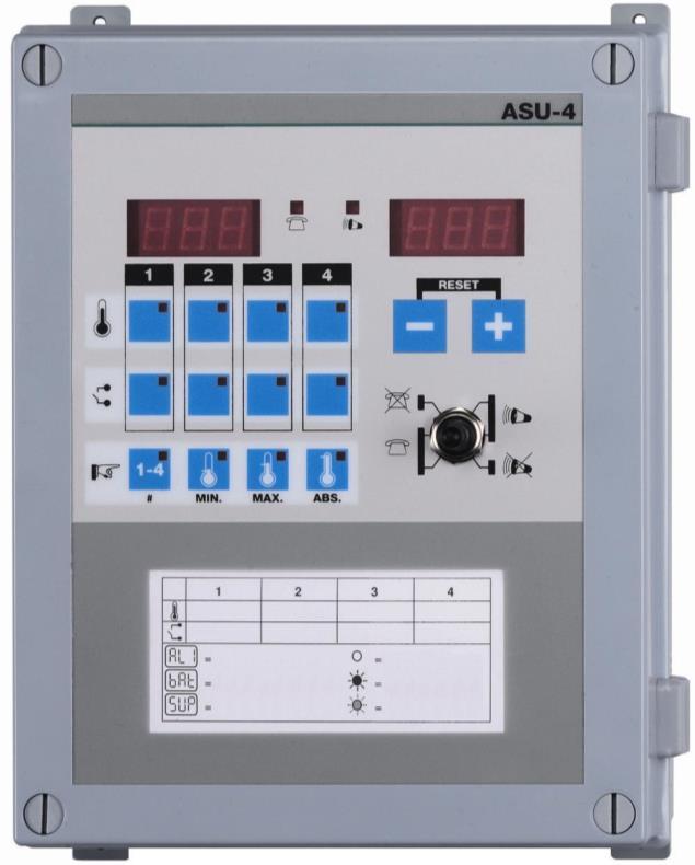 1 ASU-4 alarmsystem Brukermanual Tekniske data: Strømtilførsel Strømforbruk Dimensjoner Materiale Vekt IP-klasse Omgivelsestemperatur Monteringsmiljø 230Vac 50/60Hz 15 VA HxBxD = 300 x 230 x 120 mm