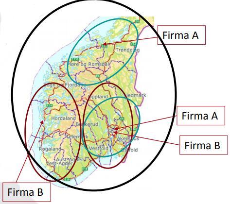 Momenter: faktiske- eller potensielle konkurrenter Foretakenes ressurser, sett opp mot prosjektets karakter og størrelse Geografisk tilstedeværelse