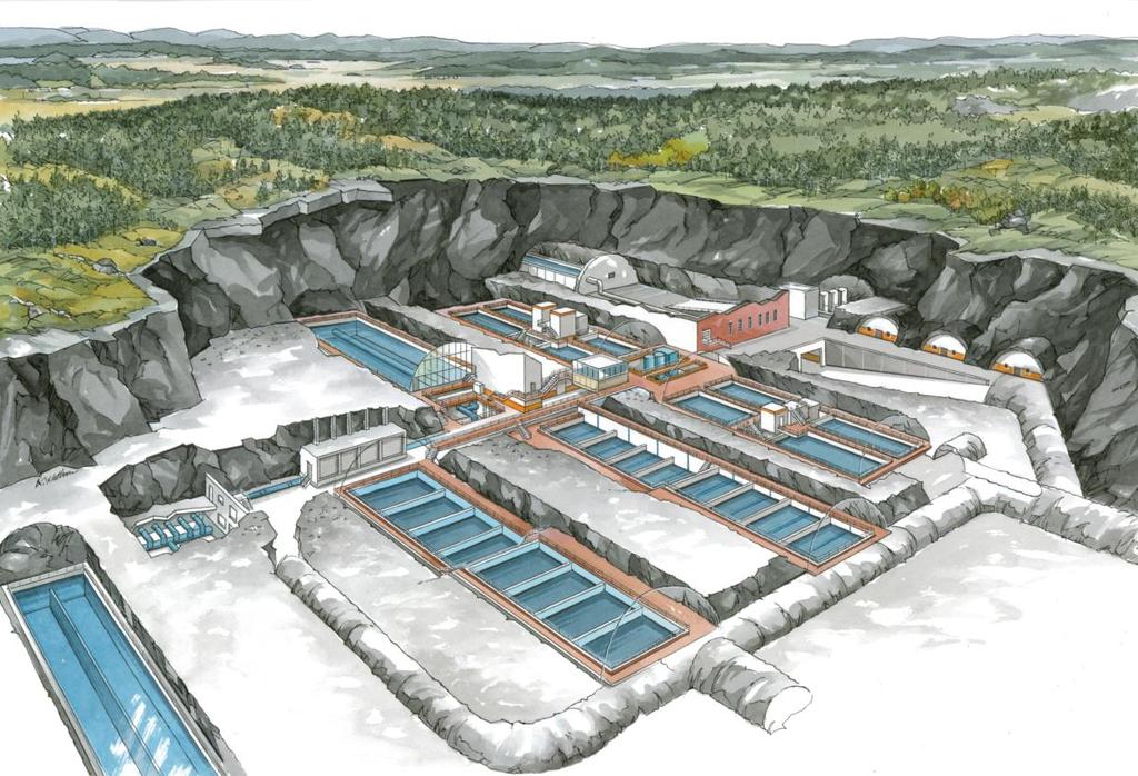 Illustrasjon av vannverket Råvannstunnel Rentvannsbasseng Superpulsator Superpulsator Tilsetting av