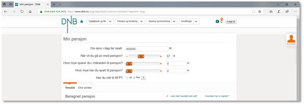 3. Beregn pensjonen og last ned som pdf.