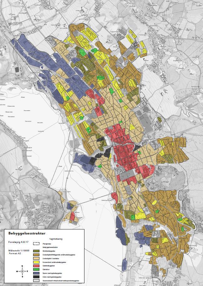 Bebyggelsesstruktur (kvalitet) Kpling til mrådetyper i frtettingsanalysen, kulturmiljøanalysen g byrmsanalysen.