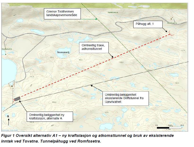 NVE har mottatt søknad fra TrønderEnergi Kraft om konsesjonspliktvurdering for bygging av Tovatna kraftverk i Oppdal kommune. NVE ber i brev av 14.04.