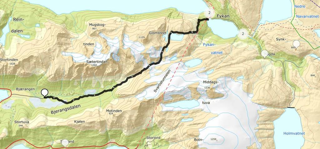 9 4.4.1.1 Turer/aktiviteter i Saltfjellet-Svartisen Nasjonalpark Sabotørruta Bjærangen-Fykan (Kilde: ut.no) Type: Fottur Lengde: Ca. 12.