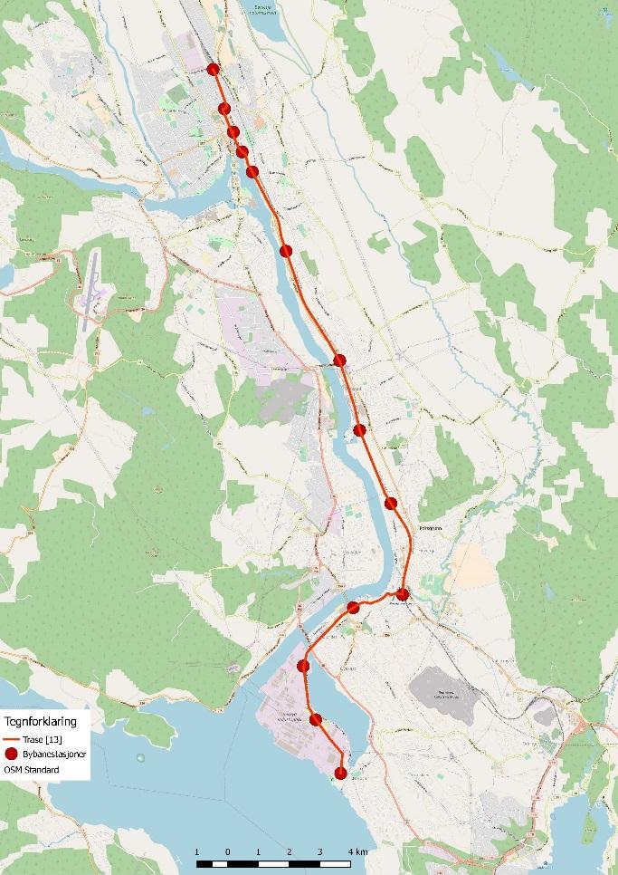 Bybane En bybane er tenkt å gå fra Skien jernbanestasjon til Herøya via Porsgrunn.