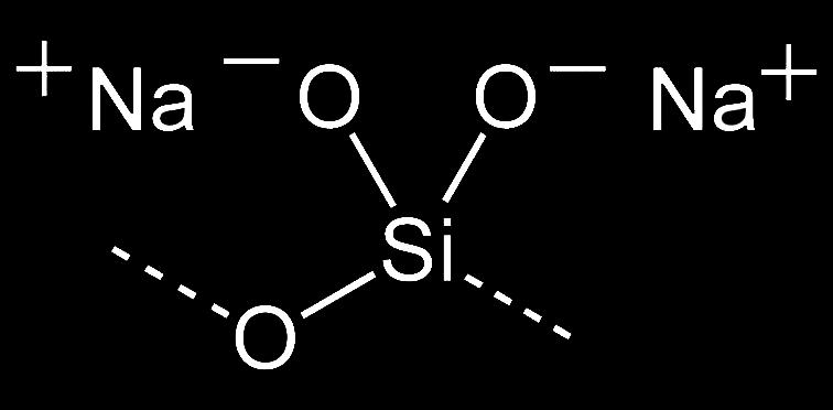 Forklaring: Natriumsilikat, slik som alle silikater, er laget av silisium (Si) og oksygen (O). Bortsett fra dette, inkluderer det også natrium (Na ), et alkalisk metall. Bilde 1.