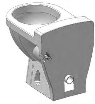 Alt 3: På veggmonterte toalett og gulvmontert toalett uten bakplate, kan vanntilførselen monteres i en radius på ca 300 mm* fra midten av ventilen på toalettet.