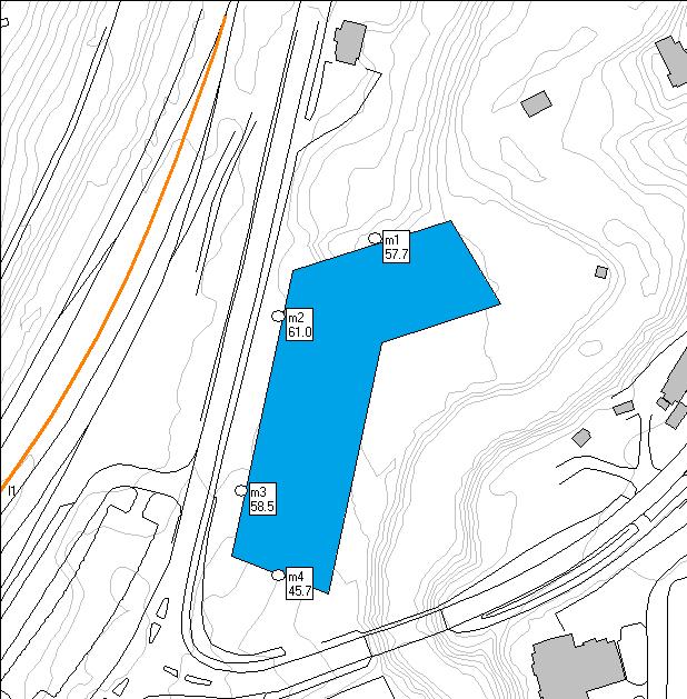 4. STØYDEMPENDE TILTAK: Som det fremgår av kart 2 ligger bygget utenfor rød støysone men på grensen til gul støysone.