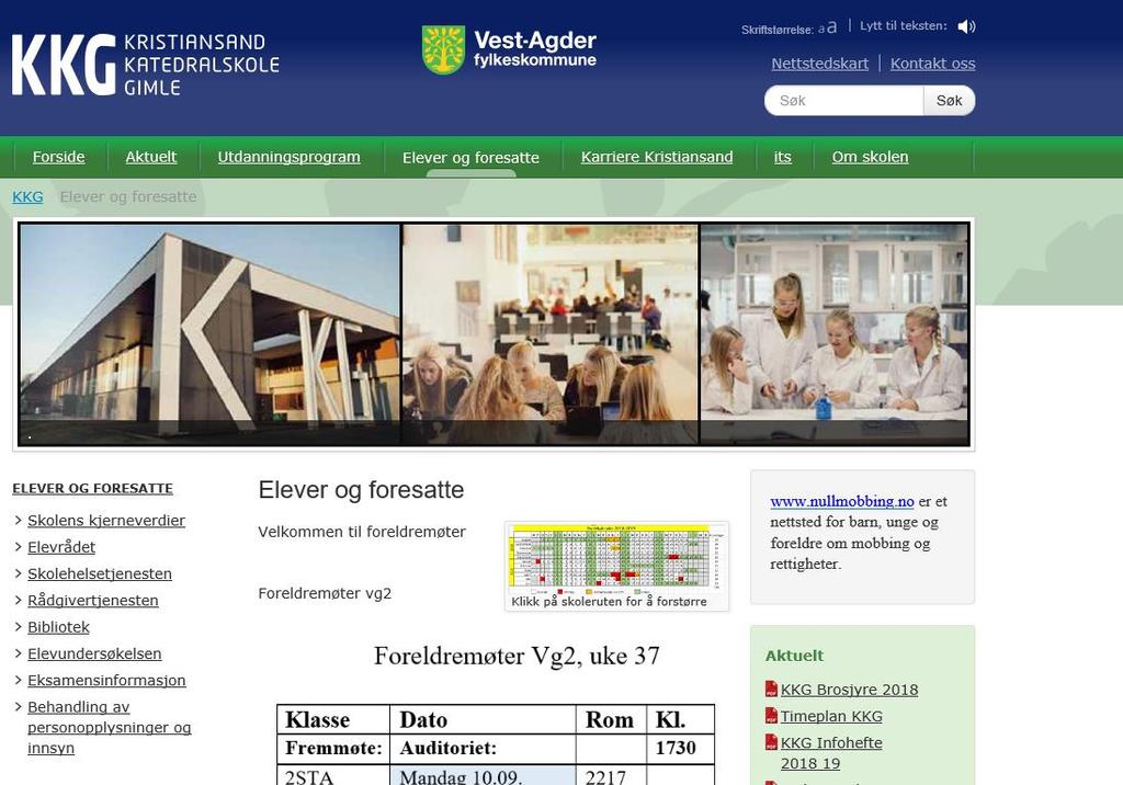 Behandling av personopplysninger og innsyn Nettside: www.kkg.vgs.