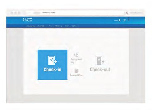 PROACCESS SPACE I PROGRAMVARE FOR RESEPSJONISTER For hotellsektoren har SALTO utviklet særlig tilrettelagte tillegg som leverer det ypperste man kan forvente av adgangs- og gjesteadministrasjon, og