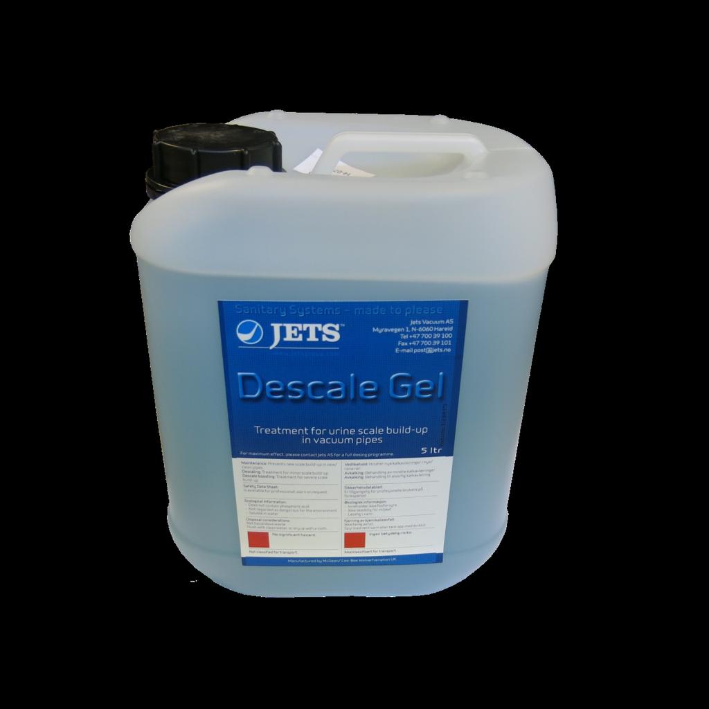 Jets Descale Gel 5L Tel. +47 70 03 91 00 www.jetsgroup.com Product No. 813398973 Rev 2017-12-22 13:24 Tekniske data Tilsiktet bruk... Toilet Cleaner Farge... Blue Lukt... Pleasant Ytre mål.