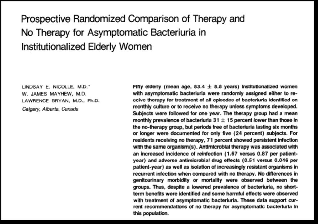 Antimicrobial therapy was associated with an increased incidence of reinfection (1.87 versus 0.87 per patientyear) and adverse antimicrobial drug effects (0.51 versus 0.