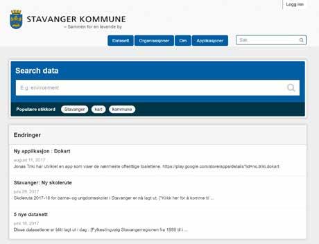 Understøttende tiltak Åpne data https://open.stavanger.