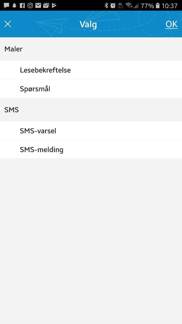 Sende skolesms fra appen SkoleSMS finnes som en integrert del av meldingsverktøyet og appen.