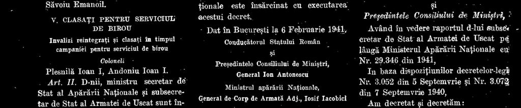 Conduedtorul,S'taiulai Roman Pre,sedintele Consiliulivi Asupra raportului d41ui subsecretar de Stat al Aerului pie lâng6 Departamen-LTA ApârArii Nationale Nr.